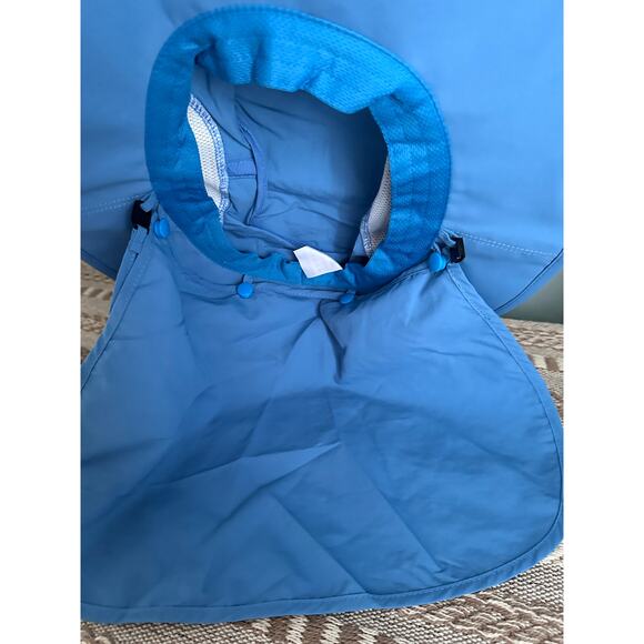 Home Prefer Outdoor Blue Sun Hat Wide Brim Mesh Fishing Hat with Neck Flap - Picture 4 of 4